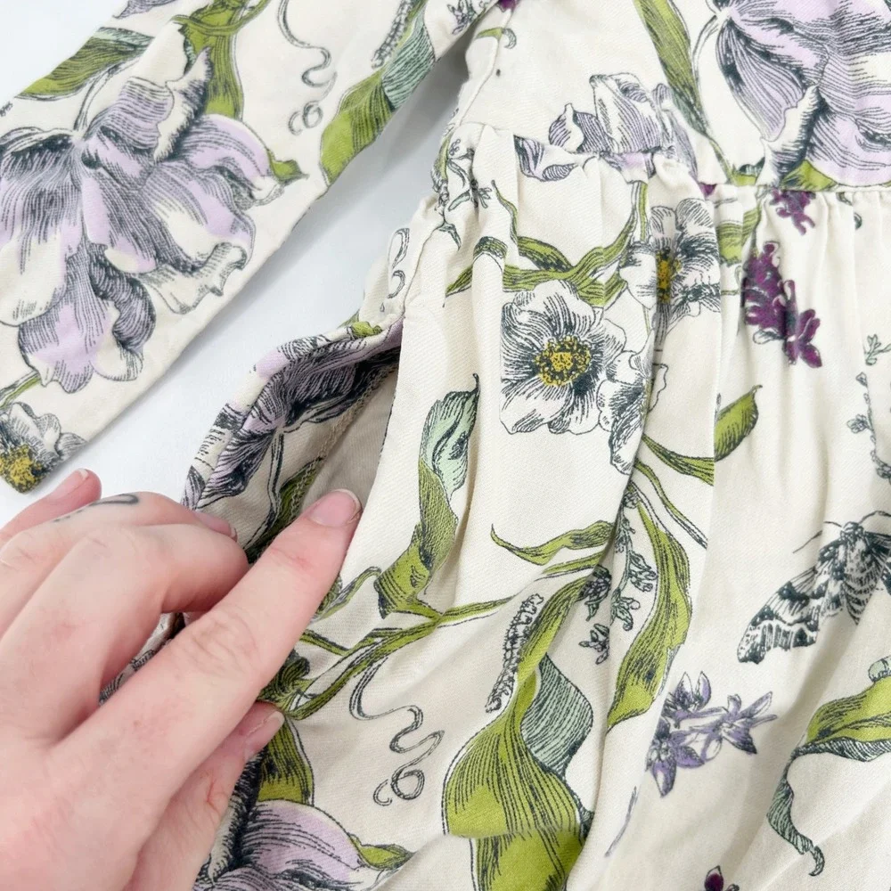 Tea Collection Girls Fall Floral Print Long Sleeve Cotton Dress Size 5‎